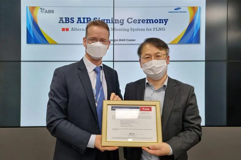 SHI's design for a one-side spread mooring system for an FLNG facility has been awarded approval in principle by ABS