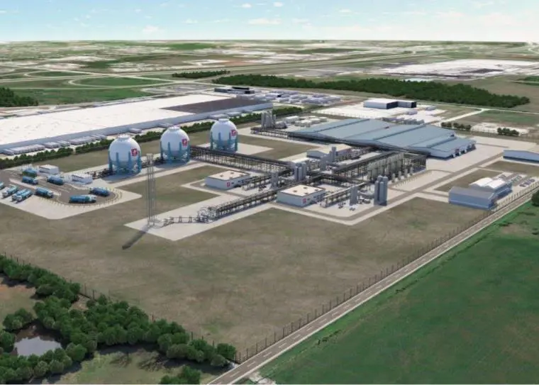 A rendering of the proposed H2OK facility in Ardmore, Oklahoma