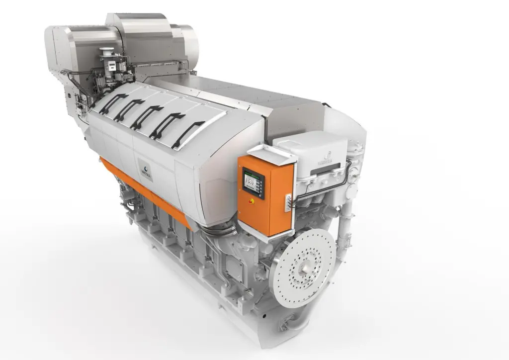 The series of seven vessels will each feature six Wärtsilä 31DF dual-fuel main engines (pictured) and two Wärtsilä 20 harbour engines.