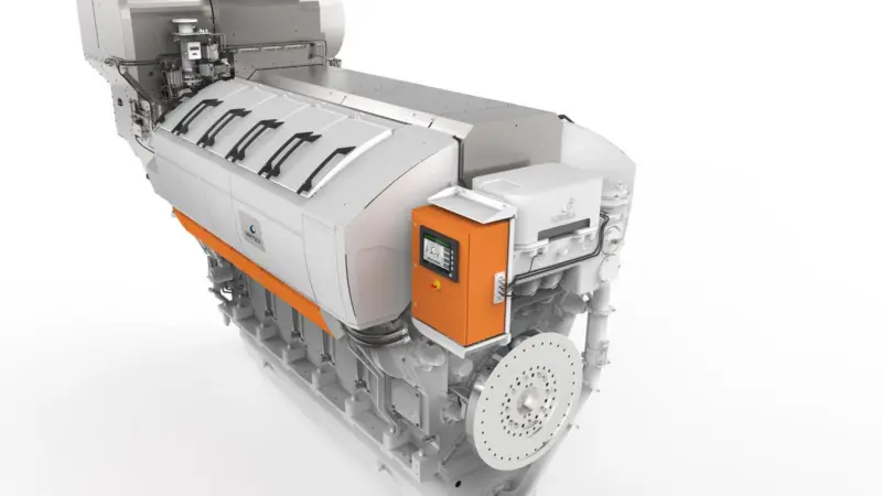 The series of seven vessels will each feature six Wärtsilä 31DF dual-fuel main engines (pictured) and two Wärtsilä 20 harbour engines.