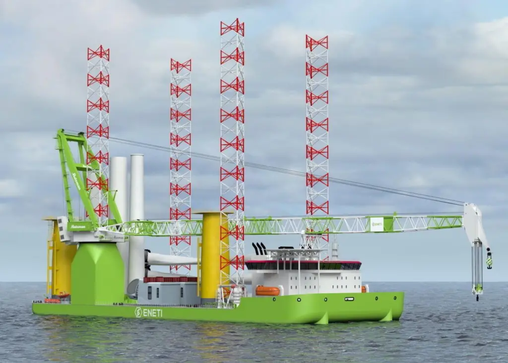 Eneti has ordered two wind turbine installation vessels from DSME. The first of the ammonia-ready vessels will be delivered in Q3 2024.