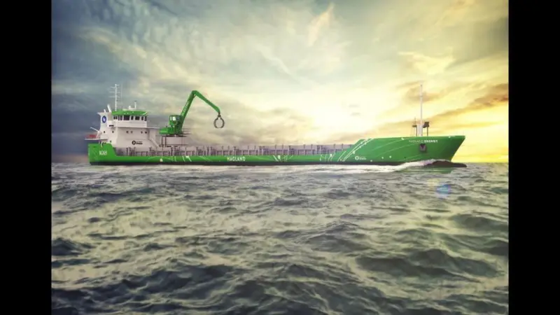 The new battery-hybrid vessel's design is expected to immediately lower CO2 emissions by over 40%, compared with existing tonnage.