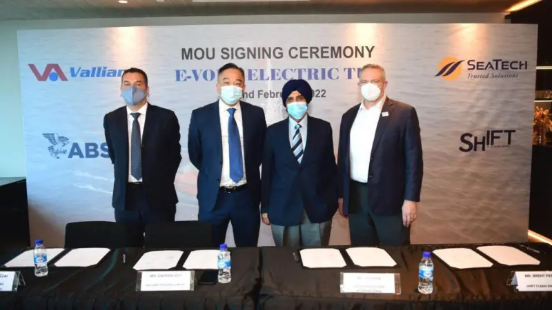The order for 2+2 hybrid bunker tankers follows shortly after the agreement of an MoU between ABS, Vallianz, SeaTech and Shift Clean Energy in February 2022 (pictured)
