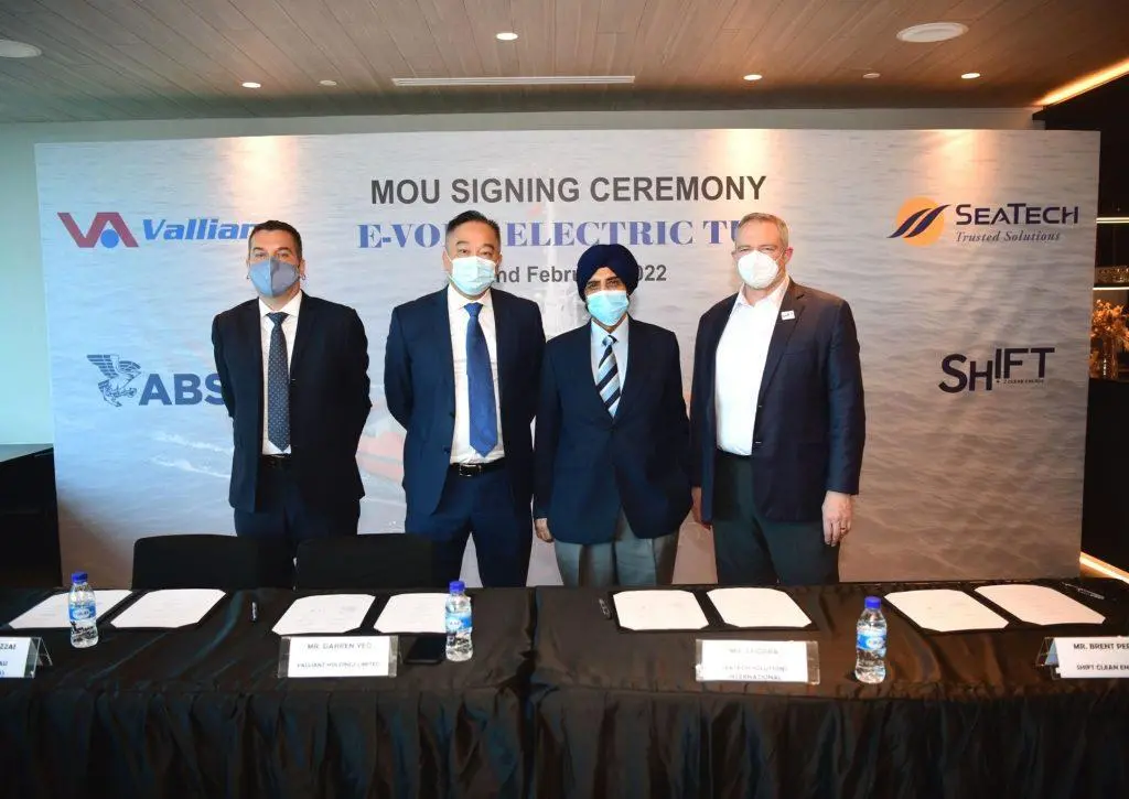 The order for 2+2 hybrid bunker tankers follows shortly after the agreement of an MoU between ABS, Vallianz, SeaTech and Shift Clean Energy in February 2022 (pictured)
