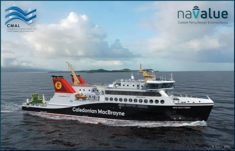 A higher capacity, but compact new class of ferry will serve the Scottish west coast island of Islay