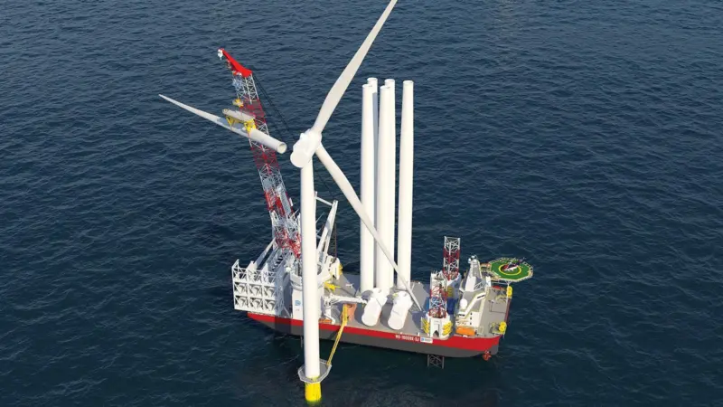 The first Jones Act compliant WTIV, Charybdis, is under construction at Keppel AmFELS.