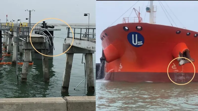 The incident resulted in damage to the no 4 Moda dock catwalk and the Riverside.