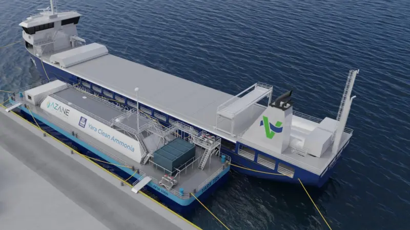 The ammonia bunker terminals will be designed and constructed by Azane Fuel Solutions and delivered to Yara.