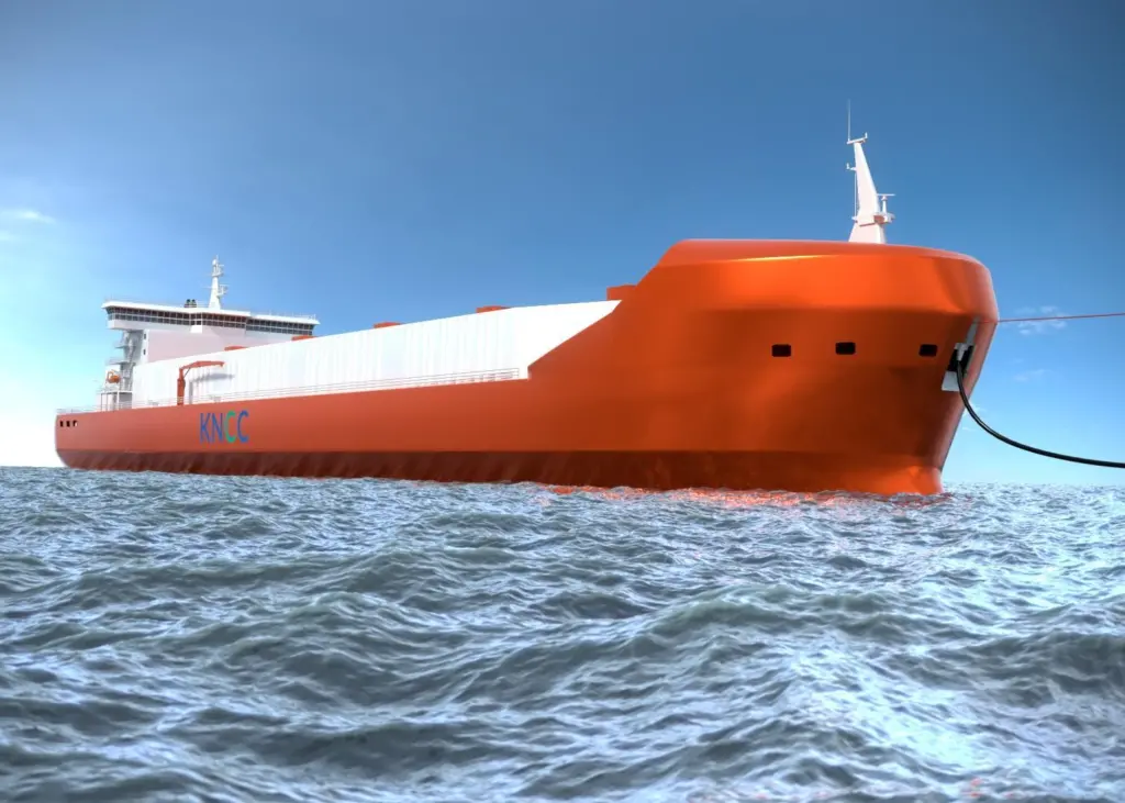 Image of liquefied CO2 carrier with bow loading system