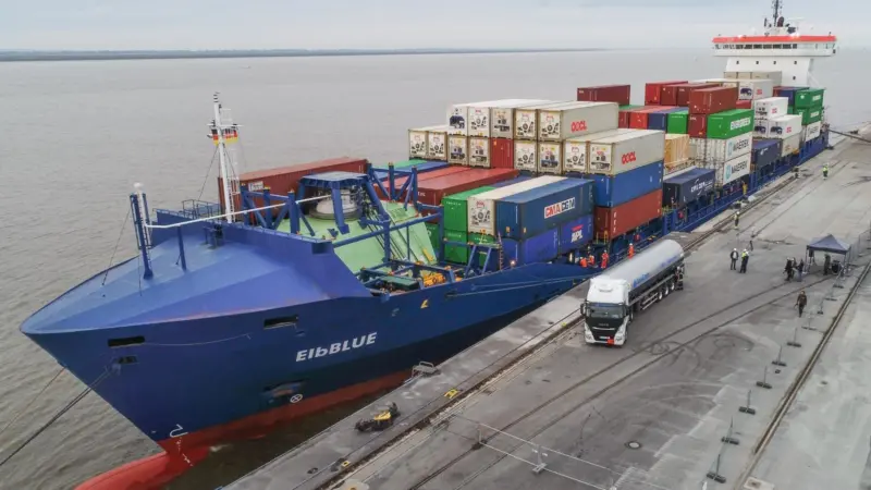 The GHG emission reductions were calculated based on the operations of the ElbBLUE, which bunkered synthetic marine fuel in September 2021.