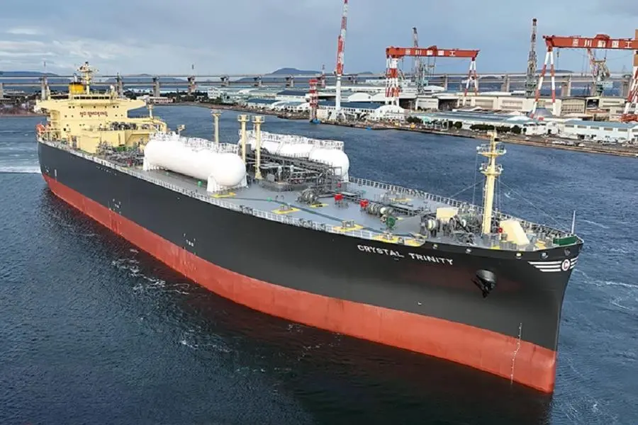 LPG dual-fuel power is now the recurrent theme in VLGC production at Kawasaki’s Sakaide yard, as employed in Crystal Trinity.