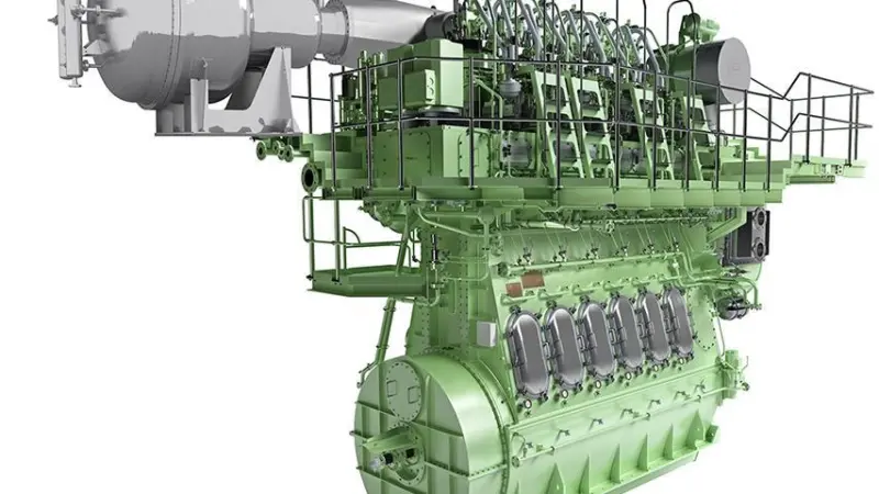 Rendering of an MAN B&W SCR-HP reactor with host two-stroke engine