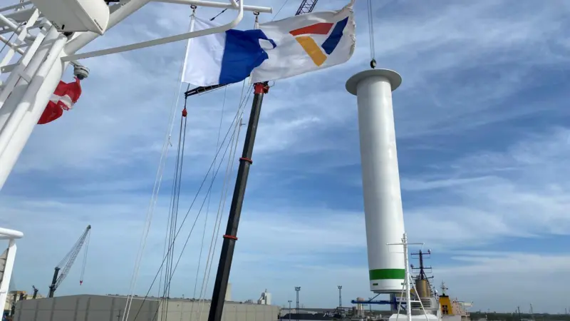 Scandlines has reduced CO2 emissions from a previous installation, aboard the Copenhagen, by an average of 4% and on good days with optimal wind conditions by as much as 20%.