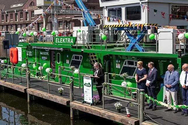 Elektra will be the first zero-emission, fuel-cell powered pusher boat when it enters service.