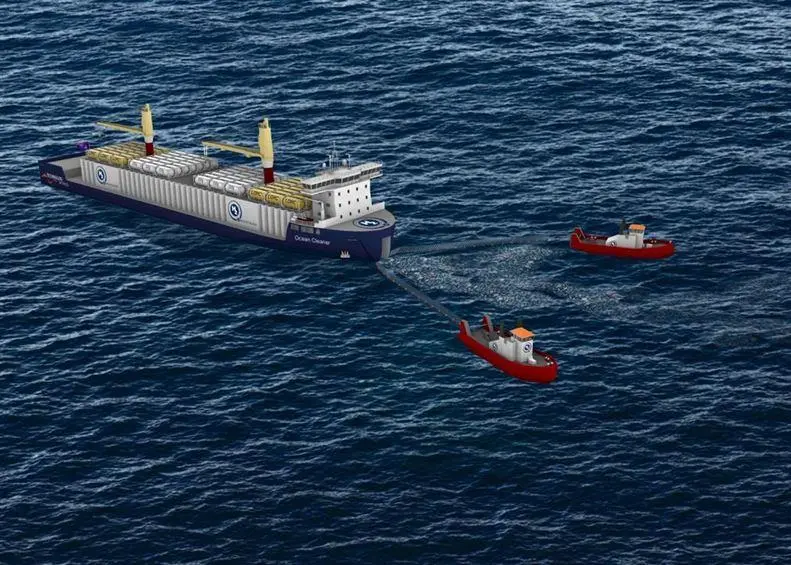 A floating waste collection vessel would turn marine plastic waste into a hydrogen feedstock.