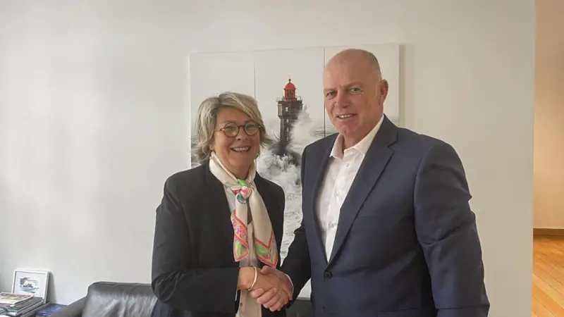 ESPO and Interferry intend to take a joint approach on the uptake of OPS Pictured: Isabelle Ryckbost, ESPO and Mike Corrigan, Interferry