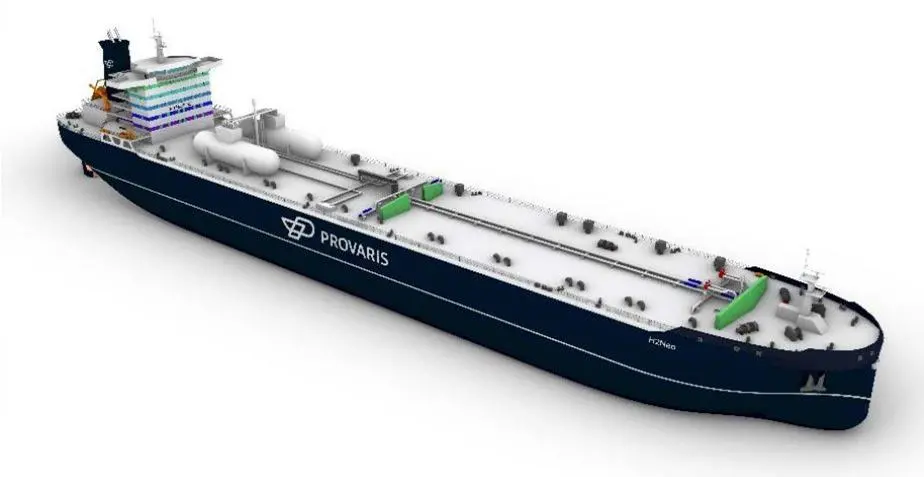 A rendering of Provaris’ 26,000m3 GH2 Carrier concept design.