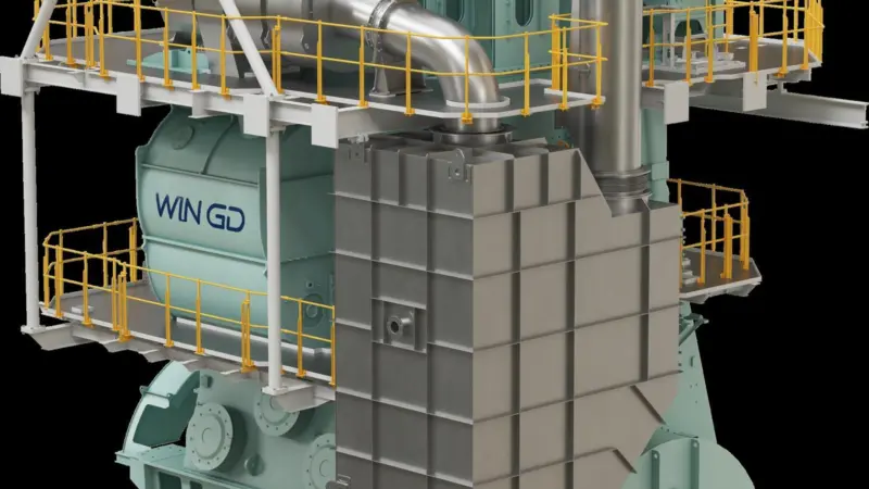 Rendering of WinGD's compact on-engine iCER.