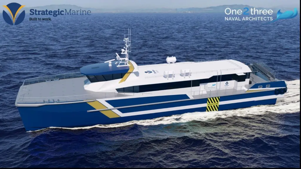 The fast crew transfer catamaran vessel will have a service speed of 40 knots in calm water (up to sea state 2)