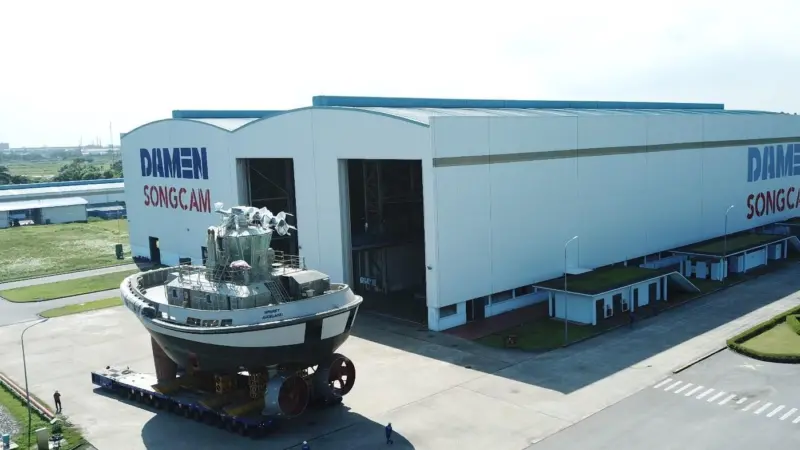 The new tug at Damen's Song Cam yard in Vietnam.