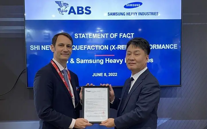 The re-liquefaction performance of SHI's new X-Reli system for low-pressure, dual-gas engines has been verified in testing witnessed by ABS.