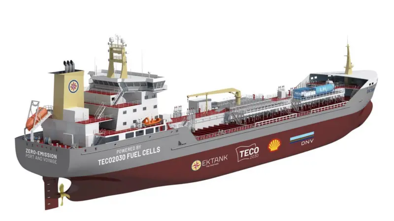 TECO 2030 has launched a hydrogen powered tanker concept, Hy-Ekotank, with partners Ektank AB, Shell Shipping and Maritime, and DNV.