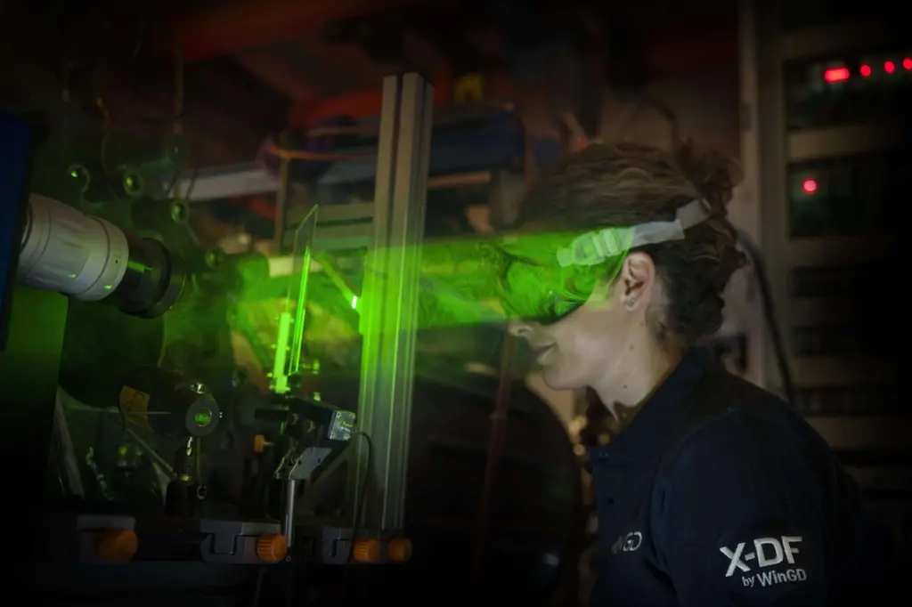Barbara Graziano, Ammonia Technology WinGD Project Manager in the combustion lab