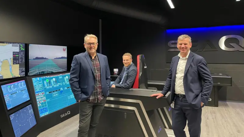 Ronny Tomren, Product Manager SeaQ Remote & Digitalization, Øystein Longva, VP Products, and Andrea Qualizza, CEO of Vard Electro