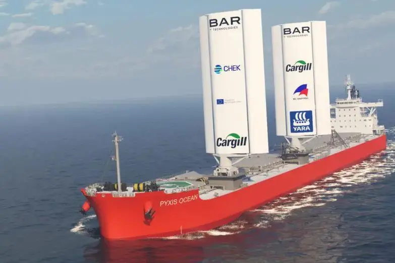 An 80,962 dwt bulker, Pyxis Ocean, will be the first vessel to be fitted with BAR's WindWings system.
