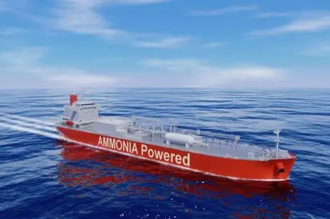 A rendering of the 40,000cbm ammonia-fuelled liquefied gas carrier.