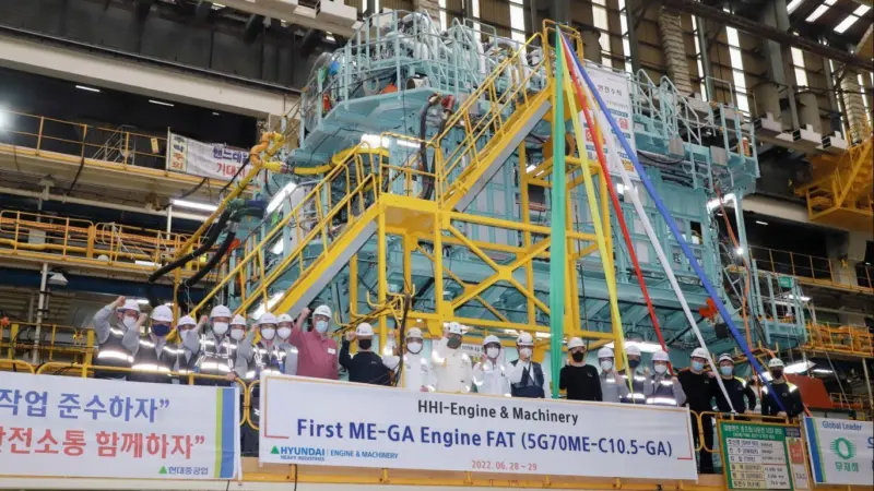 The shop test of MAN ES’ first MAN B&W G70ME-C10.5-GA was conducted on 28 and 29 June at MAN licensee HHI-EMD in Korea.