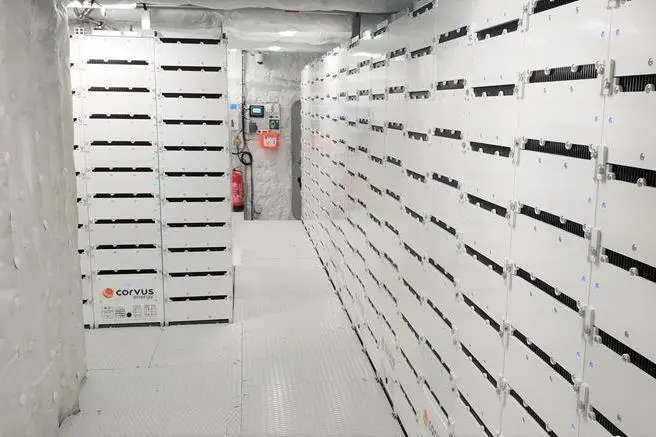 Corvus Orca battery system installation. The battery short-circuit limiter (BSCL) developed by The Switch will enable reduced short circuit current and reduced system size for large battery system installations