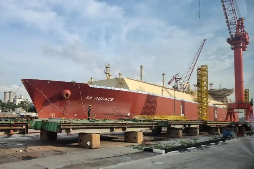 SK AUDACE in dry dock of MMHE (Malaysia Marine and Heavy Engineering)