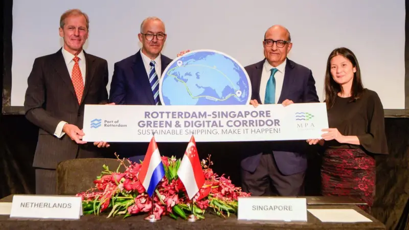 The MPA and the Port of Rotterdam Authority plan to establish a green corridor linking the two ports.