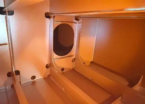 A ballast tank’s first full coat of E-Marine 2000 universal primer.
