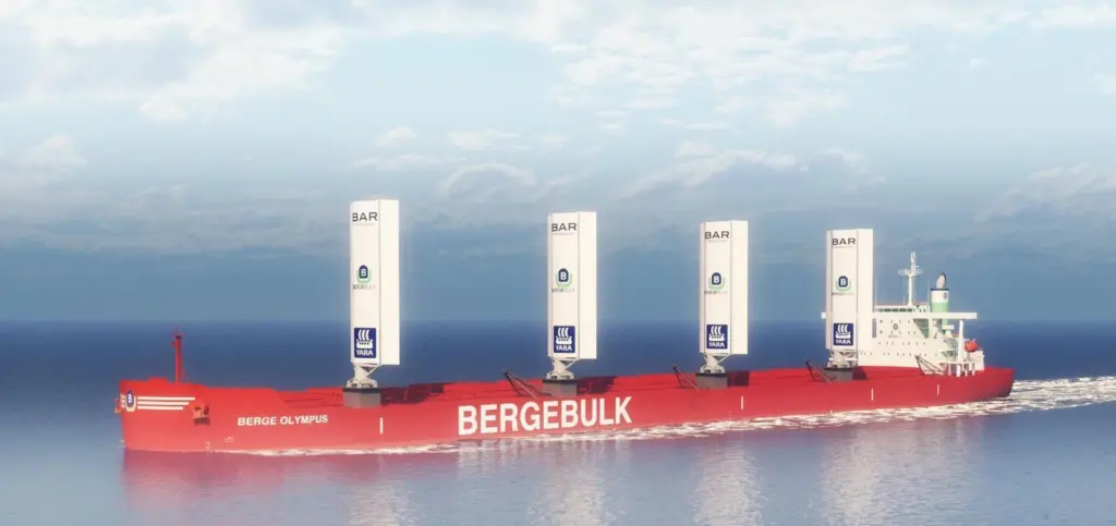 Berge Bulk, BAR Technologies and Yara Marine Technologies reached an agreement to install four BARTech WindWings onboard the vessel back in June