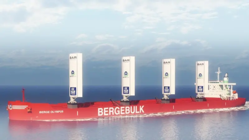 Berge Bulk, BAR Technologies and Yara Marine Technologies reached an agreement to install four BARTech WindWings onboard the vessel back in June