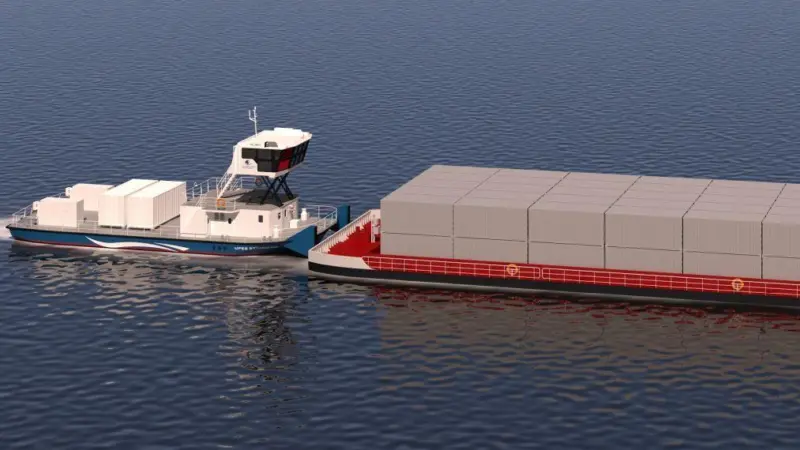Western Baltic Engineering (WBE) has unveiled new designs for what it believes is the first electric pusher vessel for use on Europe’s inland waterways.