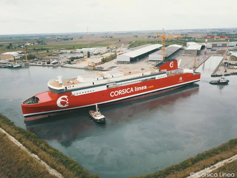 Continuity of the Visentini marque: ro-pax ferry A.Galeotta float-out.