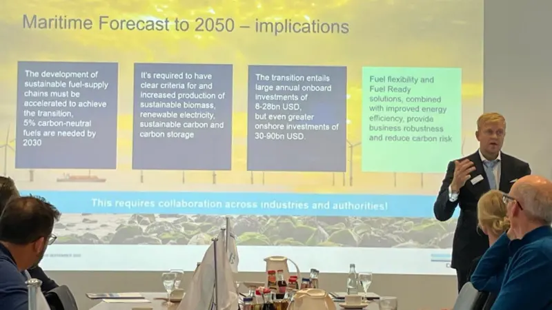 Eirik Ovrum, DNV Maritime Principal Consultant and Maritime Forecast to 2050 lead author outlining some of the report's implications on 5 September