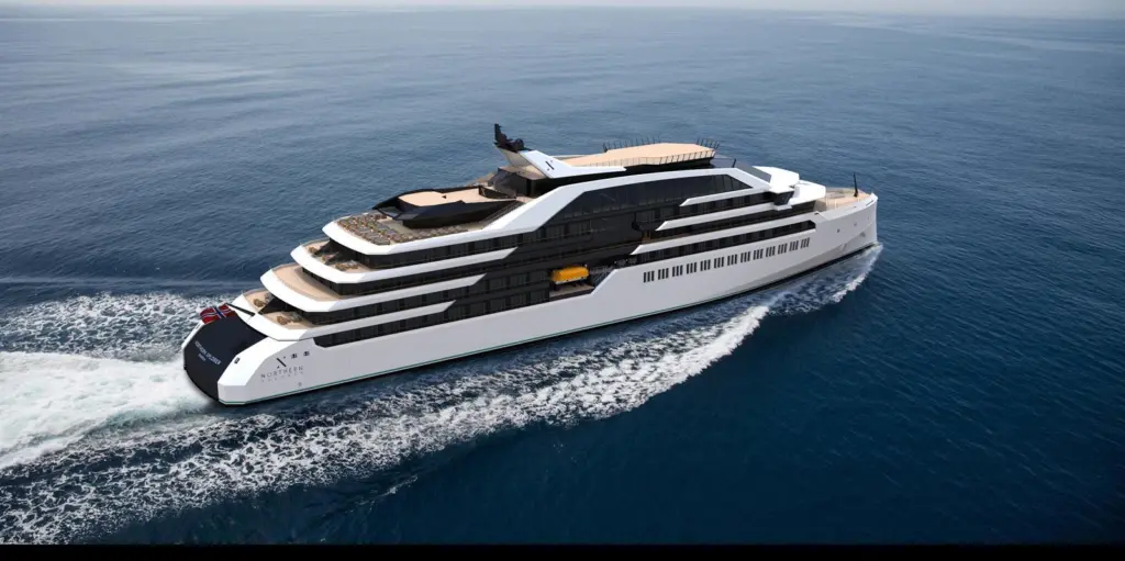 Design rendering of Northern Xplorer’s zero-emission cruise ship