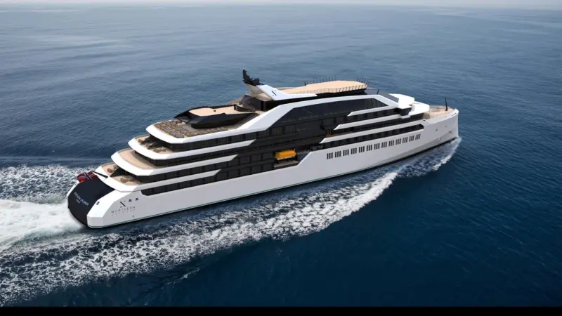 Design rendering of Northern Xplorer’s zero-emission cruise ship