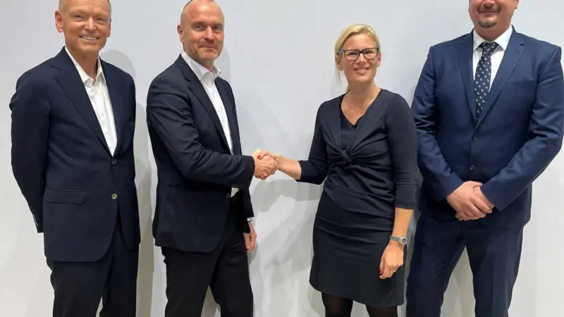 Stig Leira, Transformation Program Manager, ABB Marine & Ports; Rune Lysebo, Head of Global Sales, ABB Marine & Ports; Marita Krems, Vice President and Head of Four-Stroke Marine & License, MAN Energy Solutions; and Elvis Ettenhofer, Head of Marine Four-S