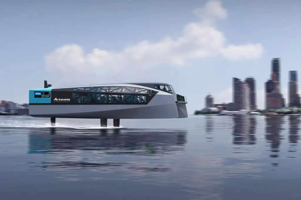 Artemis Technologies has unveiled a design for a new full-electric high-speed passenger vessel, using Artemis' eFoiler® electric propulsion system.