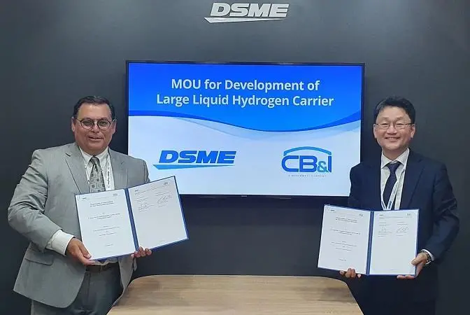 DSME and CB&I representatives at the MOU signing ceremony on Thursday 13 October 2022.