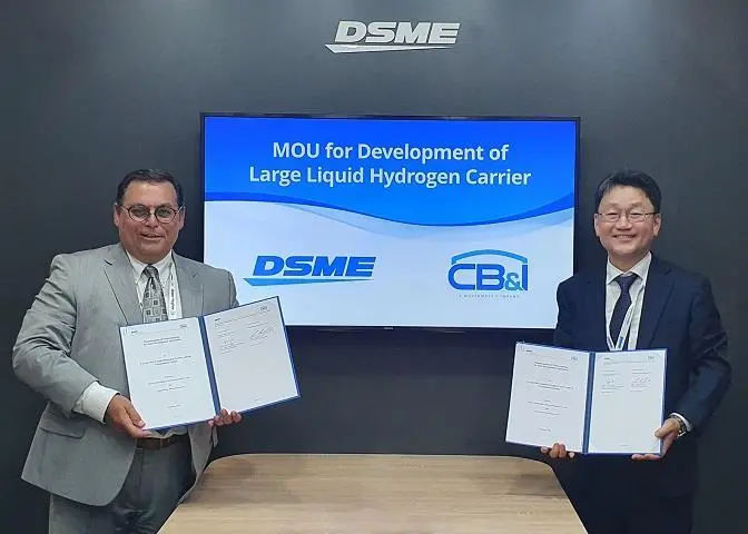 DSME and CB&I representatives at the MOU signing ceremony on Thursday 13 October 2022.