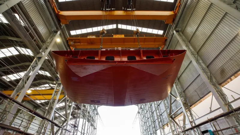 Another research ship reference for Vigo: keel-laying for the Odon de Buen.