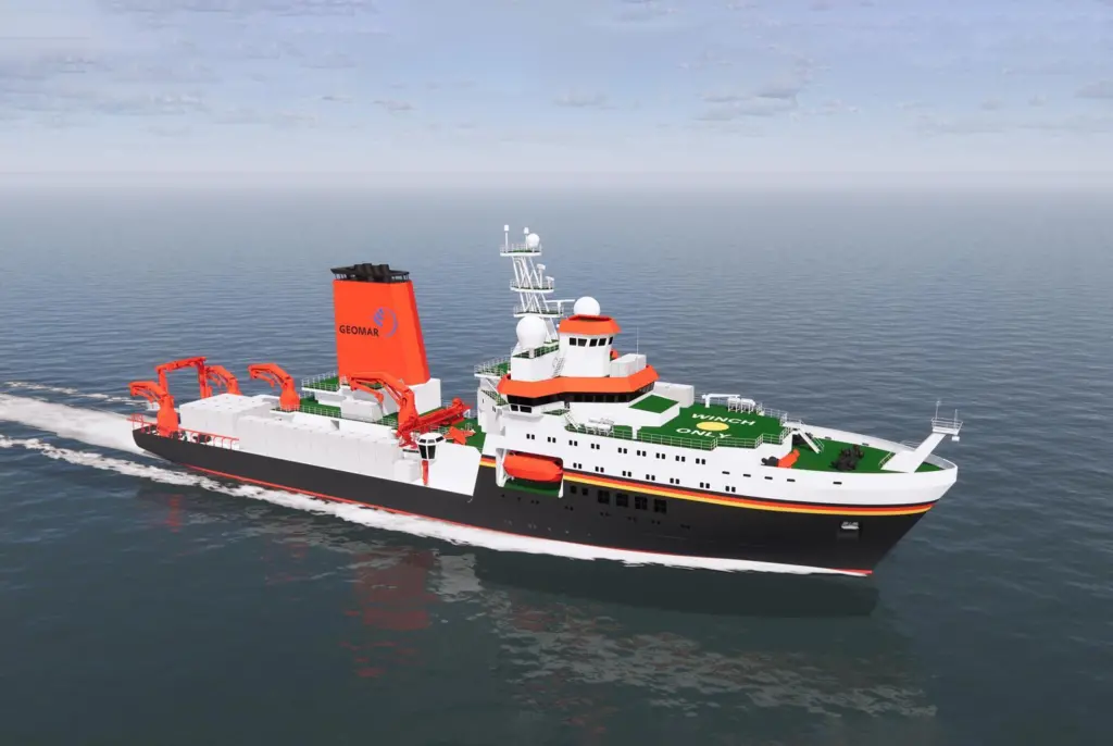 A rendering of Germany's planned new research ship Meteor IV.