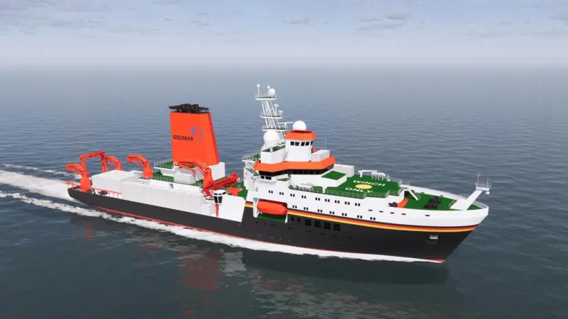 A rendering of Germany's planned new research ship Meteor IV.