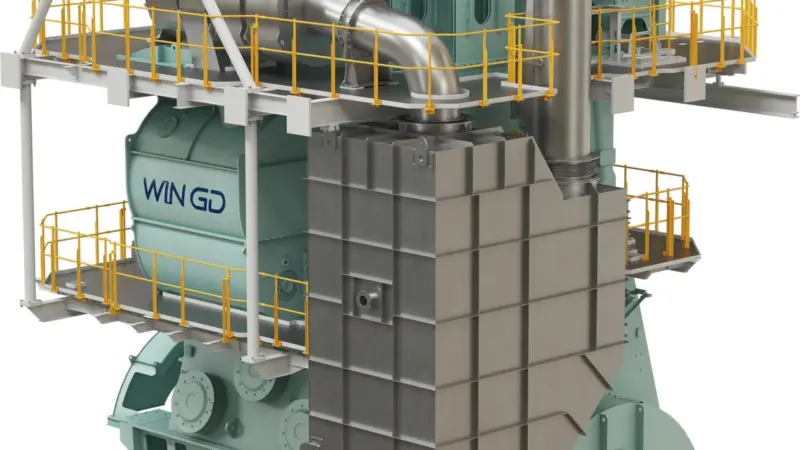 WinGD’s latest generation of X72DF-2.1 engines with the new on-engine iCER